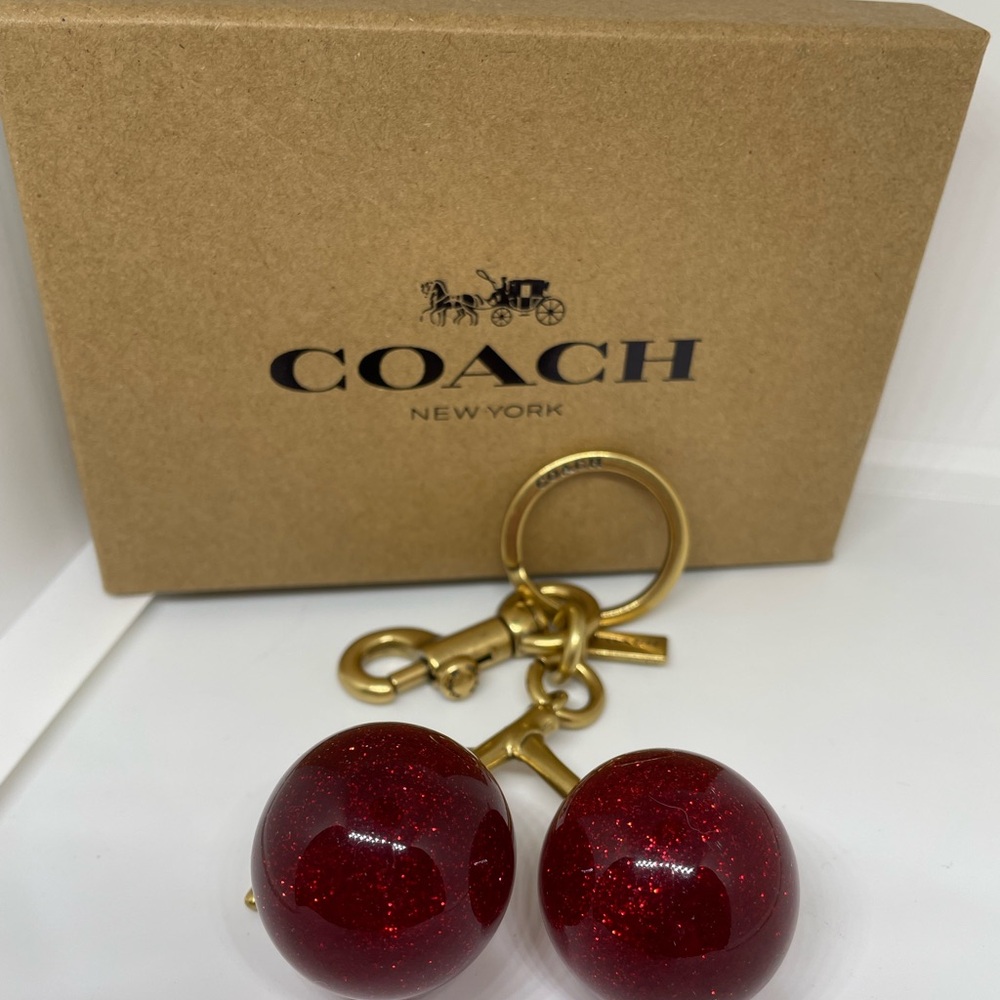 Coach Glittering Red and Gold Key Holder